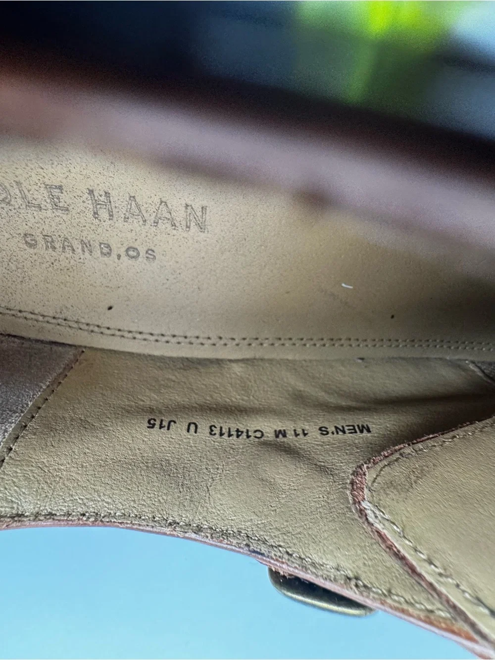 Cole Haan Grand OS Mens 11 Double Monk Strap British Tan Leather Shoes Dress